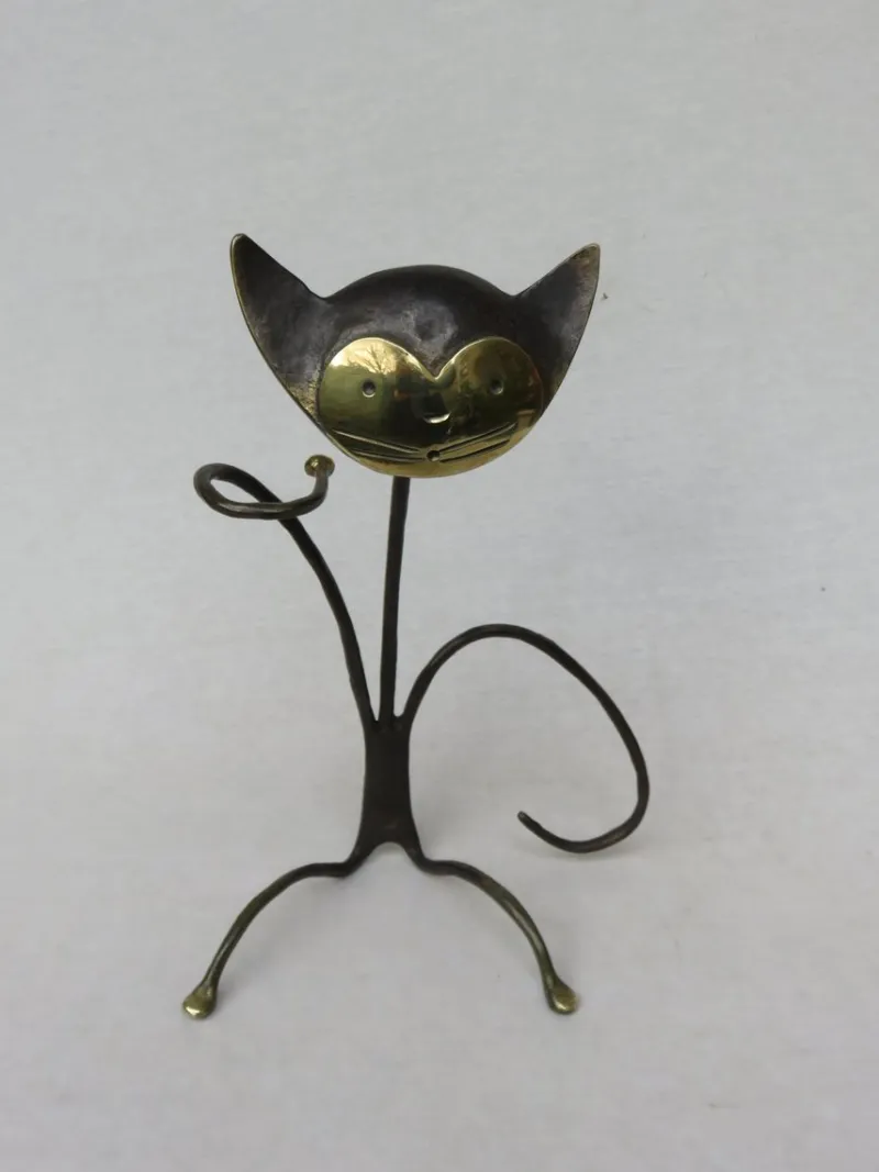 Outlet Pamono Austrian Cat Bottle Holder & Corkscrew from Walter Bosse, 1950s, Set of 2