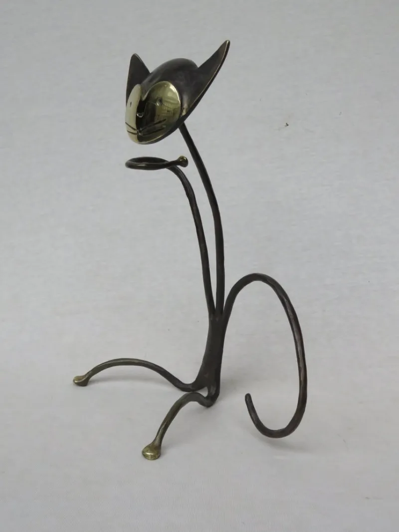 Outlet Pamono Austrian Cat Bottle Holder & Corkscrew from Walter Bosse, 1950s, Set of 2