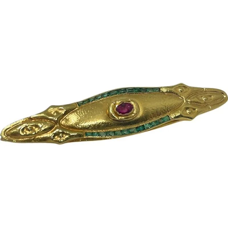 New Pamono Austro-Hungarian Golden Brooche, 1890s