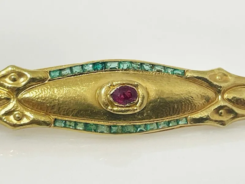 New Pamono Austro-Hungarian Golden Brooche, 1890s