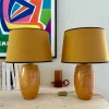 Pamono Autumn Wooden Lamps, 1970, Set of 2> Table Lamps