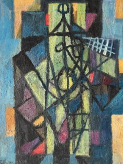 Discount Pamono B. Pàlf, Abstract Composition, 1967, Oil on Wood