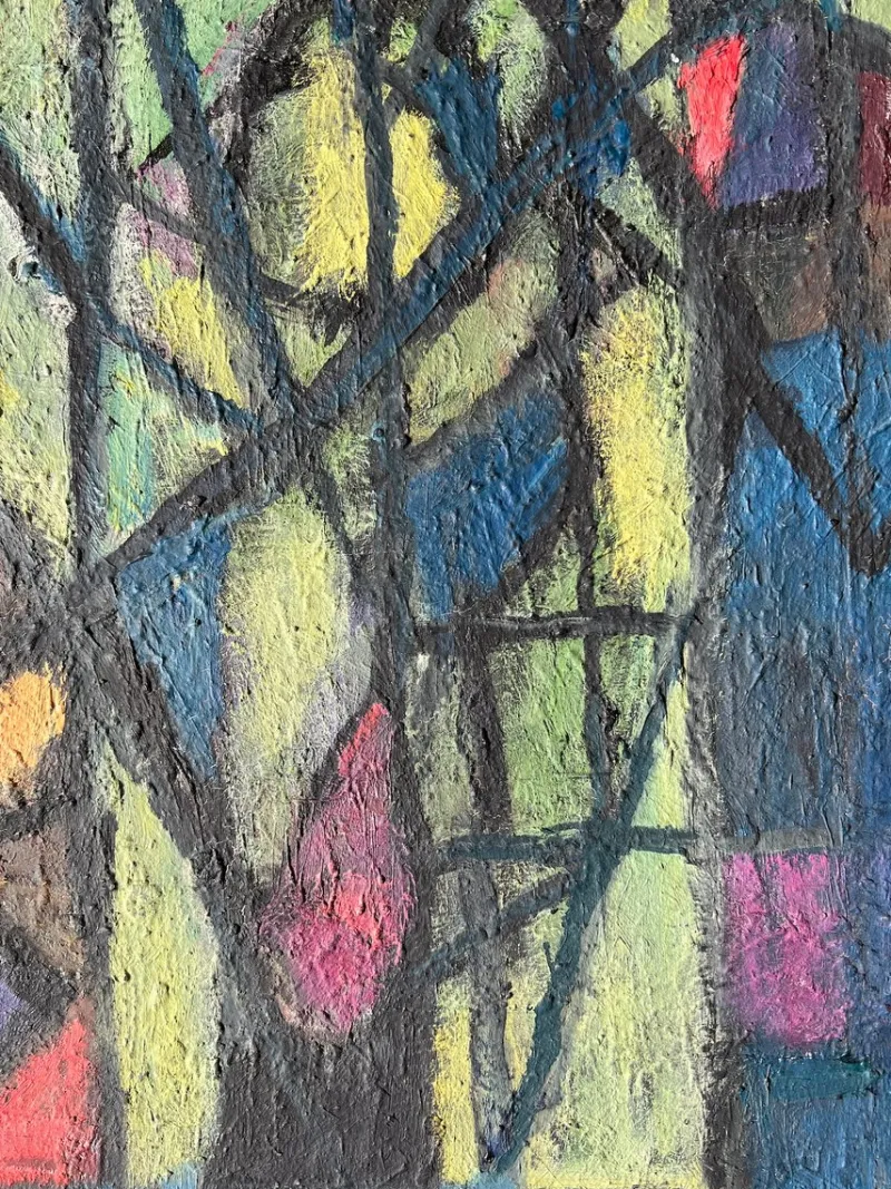 Discount Pamono B. Pàlf, Abstract Composition, 1967, Oil on Wood