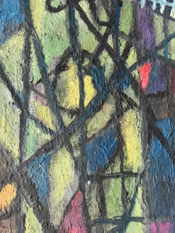 Discount Pamono B. Pàlf, Abstract Composition, 1967, Oil on Wood