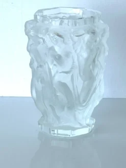 Pamono Baccantes Vase in Frosted Glass by Lalique