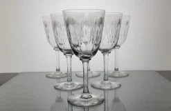 Clearance Pamono Baccarat Crystal Wine Glasses Molière Model, 1920s, Set of 6