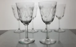 Clearance Pamono Baccarat Crystal Wine Glasses Molière Model, 1920s, Set of 6