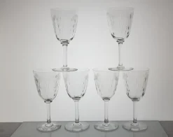 Clearance Pamono Baccarat Crystal Wine Glasses Molière Model, 1920s, Set of 6