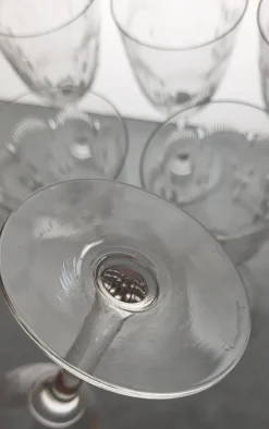 Clearance Pamono Baccarat Crystal Wine Glasses Molière Model, 1920s, Set of 6