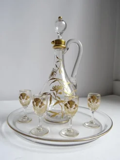 Pamono Baccarat Liqueur Set from Nancy, France, 1890s><noscript><img width=