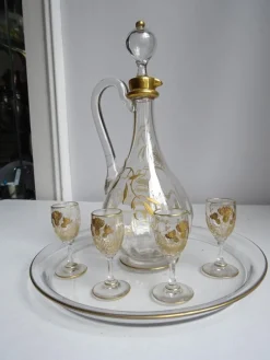 Pamono Baccarat Liqueur Set from Nancy, France, 1890s><noscript><img width=