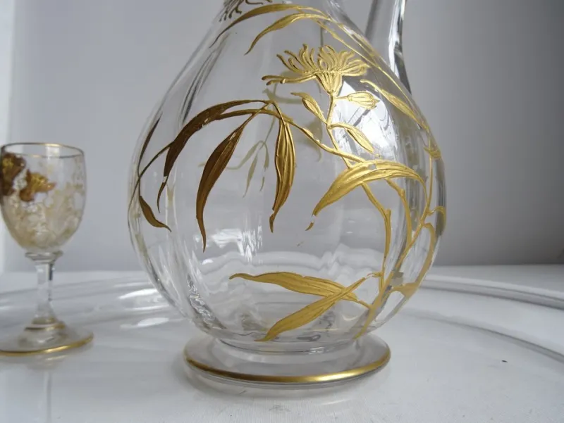Pamono Baccarat Liqueur Set from Nancy, France, 1890s> Glassware