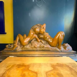 Pamono Bacchantes Nude Women & Fruit Sculpture attributed to Jef Lambeau, 1900s> Art Nouveau