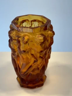 Best Pamono Bacchantes Vase in Frosted Glass by Lalique