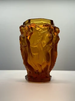 Best Pamono Bacchantes Vase in Frosted Glass by Lalique