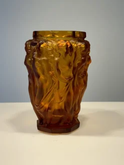 Best Pamono Bacchantes Vase in Frosted Glass by Lalique