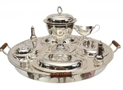 Discount Pamono Bain Marie Plated Silver Plate Lazy Susan Hot Food Server