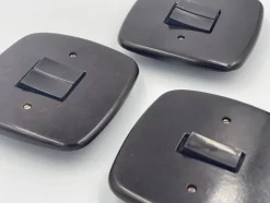 Pamono Bakelite Light Switches, 1940s , Set of 3><noscript><img width=
