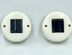 New Pamono Bakelite Light Switches, 1940s, Set of 2