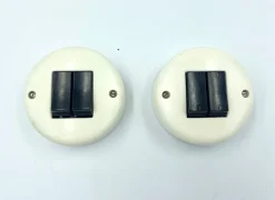 New Pamono Bakelite Light Switches, 1940s, Set of 2