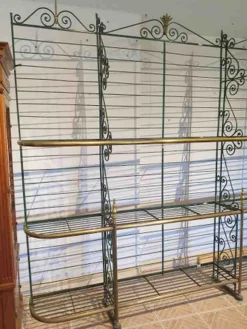 Outlet Pamono Bakers Shelf in Wrought Iron and Brass, 1900s