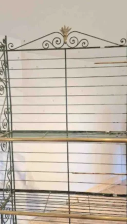 Outlet Pamono Bakers Shelf in Wrought Iron and Brass, 1900s