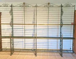 Outlet Pamono Bakers Shelf in Wrought Iron and Brass, 1900s