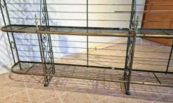 Outlet Pamono Bakers Shelf in Wrought Iron and Brass, 1900s