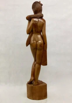 Hot Pamono Balinese Artist, Carved Statue of Woman, 1960s