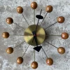 Discount Pamono Ball Clock in Brass and Wood by George Nelson, 1955