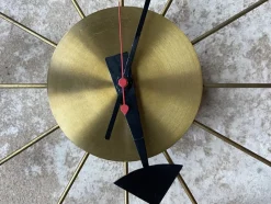 Discount Pamono Ball Clock in Brass and Wood by George Nelson, 1955