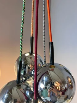 Pamono Ball Lamp in Chrome from Baum-Leuchten> Ceiling Lights