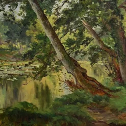 Pamono Ballue, The River, 1890s, Oil on Canvas, Framed> Painting