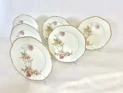 Pamono Baltimore Rose Dinner Plates from Haviland Limoges, 1888, Set of 6><noscript><img width=