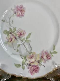 Pamono Baltimore Rose Dinner Plates from Haviland Limoges, 1888, Set of 6><noscript><img width=