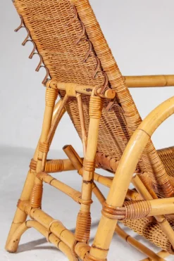 Sale Pamono Bamboo & Rattan Easy Chair, Italy, 1960s