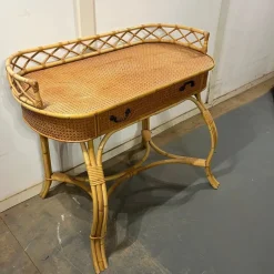 New Pamono Bamboo and Cane Oval Dressing Table