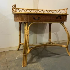 New Pamono Bamboo and Cane Oval Dressing Table
