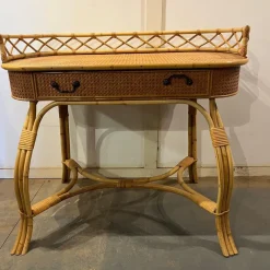 New Pamono Bamboo and Cane Oval Dressing Table