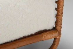 Pamono Bamboo and Rattan Daybed in Bouclé, Italy, 1960s><noscript><img width=