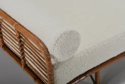 Pamono Bamboo and Rattan Daybed in Bouclé, Italy, 1960s><noscript><img width=