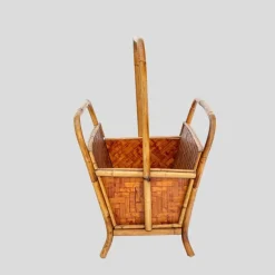 Pamono Bamboo and Rattan Magazine Holder, 1970s><noscript><img width=