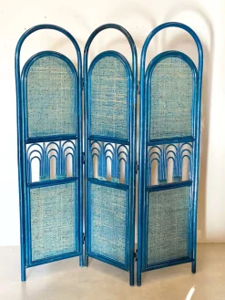Pamono Bamboo and Wicker Room Divider, 1980s><noscript><img width=