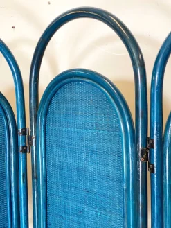 Pamono Bamboo and Wicker Room Divider, 1980s><noscript><img width=