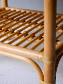 Pamono Bamboo and Woven Rattan Bedside Tables from Dux, 1960s, Set of 2><noscript><img width=
