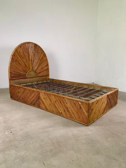 Pamono Bamboo Bed, Italy, 1960s><noscript><img width=