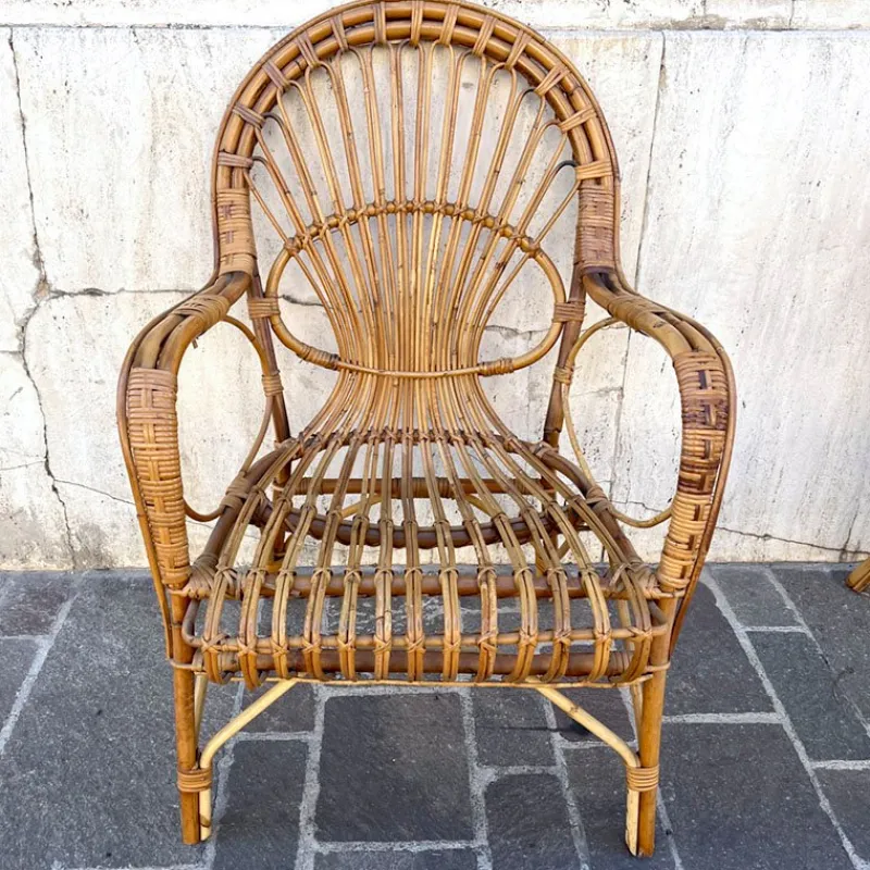 Discount Pamono Bamboo Coffee Table and Chairs, 1960s, Set of 3