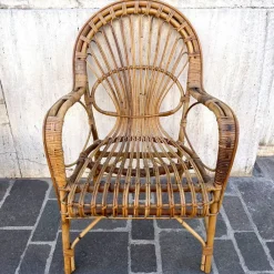 Discount Pamono Bamboo Coffee Table and Chairs, 1960s, Set of 3