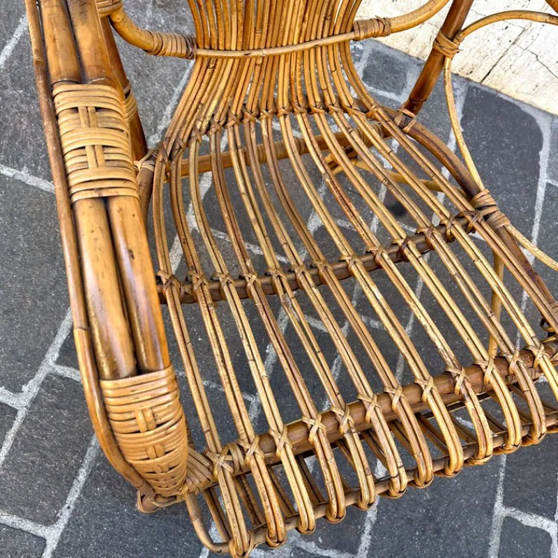 Discount Pamono Bamboo Coffee Table and Chairs, 1960s, Set of 3