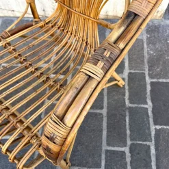 Discount Pamono Bamboo Coffee Table and Chairs, 1960s, Set of 3